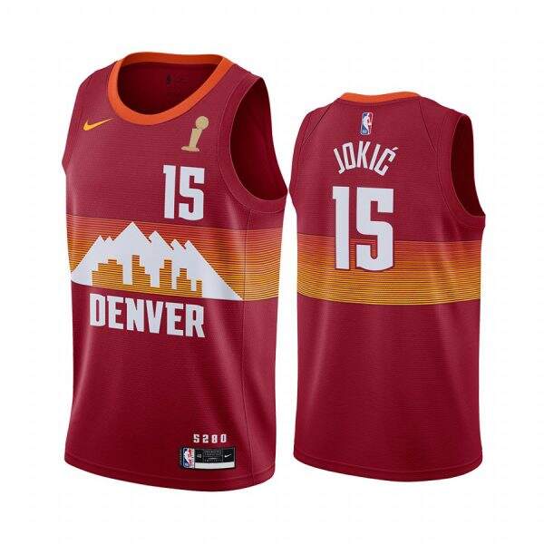 Nuggets Nikola Jokic #15 Premium 2023 Finals NBA Swingman Jersey Red