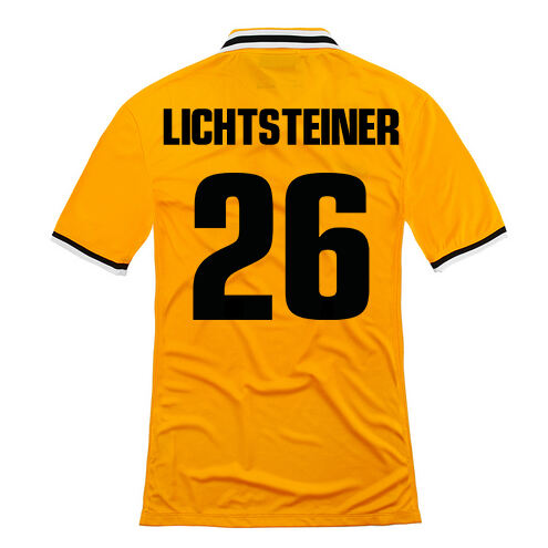 13-14 Juventus 26 Lichtsteiner Away Yellow Jersey Shirt - Official