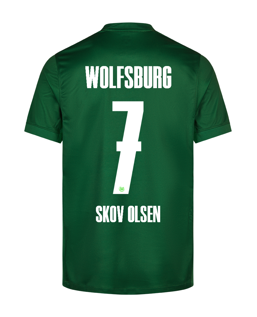 Wolfsburg 25-26 Home Jersey with SKOV OLSEN 7 Printing