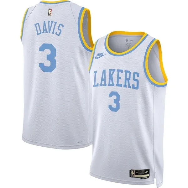 Durable Anthony Davis LAL Basketball Jersey - White - Licensed Product