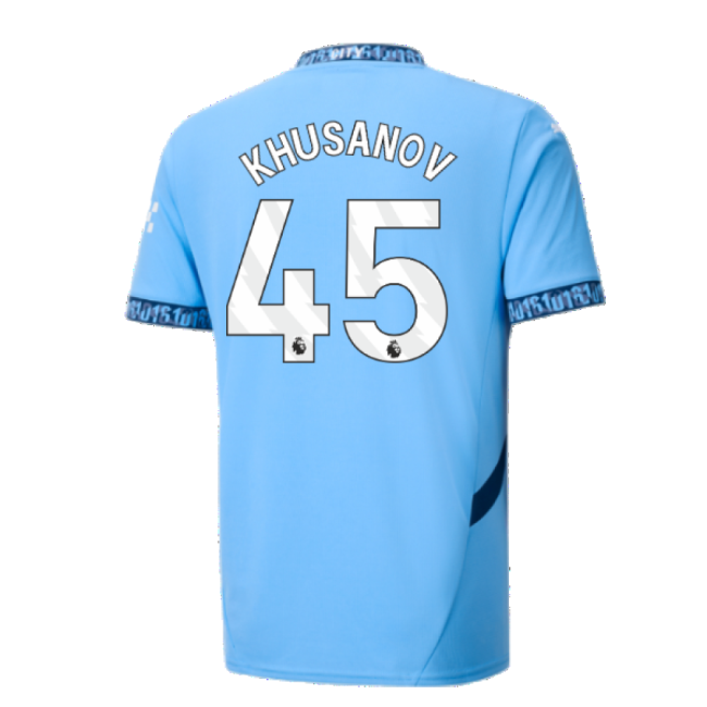 2024-20 Man City Home Football Shirt Khusanov Name & Number M S