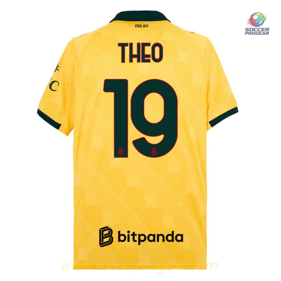 Milan AC Third Kids Editionren's Soccer Uniform Football Jersey 2025/26 Collection Theo