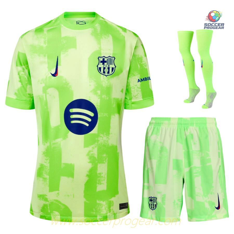 Barca 2024-2025 Season Third Kids Edition Jersey Set Football Shirt