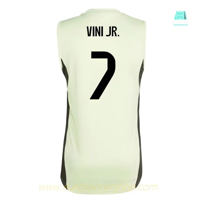 2025-2026 Real Madrid Sleeveless Training Jersey (Almost Lime) (Vini Jr. 7)