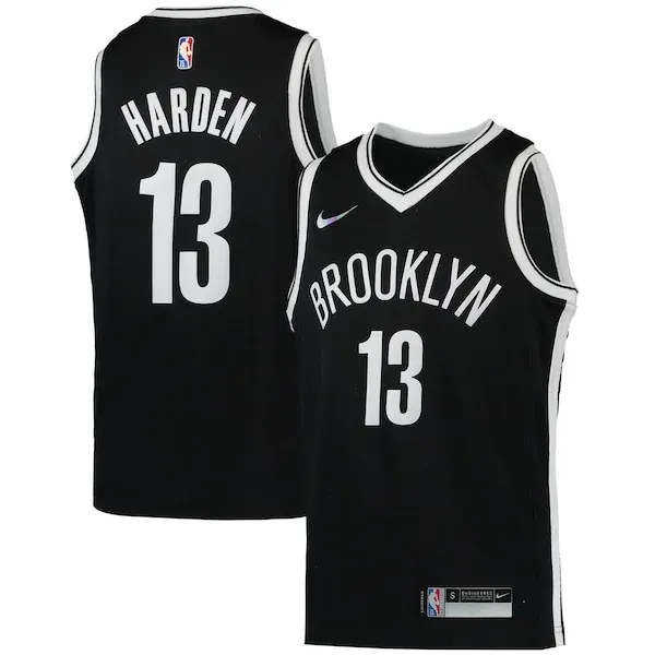 James Harden BKN Swingman Jersey - authentic team-jersey - Black