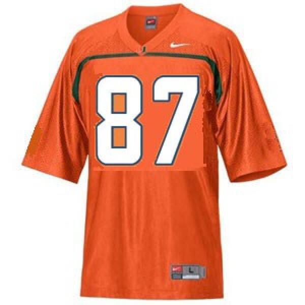 Men #87 Orange Men White V7d Jersey