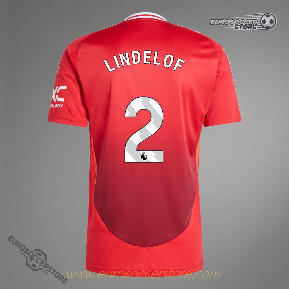 Manchester United's LINDELOF 2 Home Jersey for the 24-25 season.