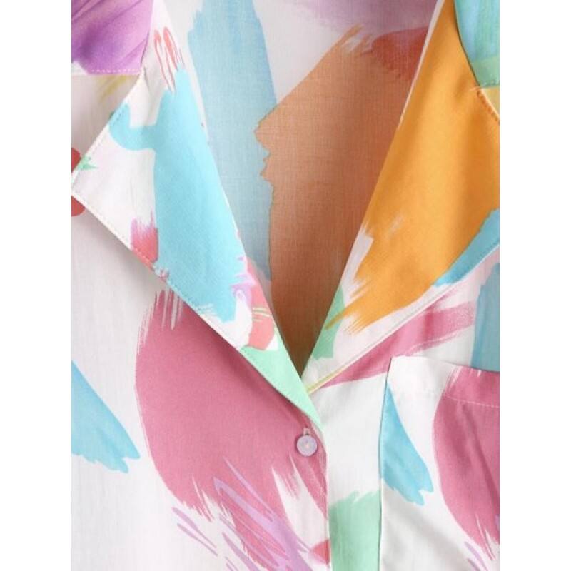 Painting Drop Shoulder Pocket Shirt DE9664