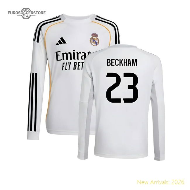 Real Madrid Spanish League Beckham Home Authentic Jersey Nike Dri-fit