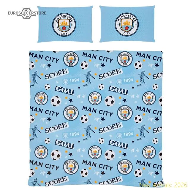 Premium Manchester City Fc Striker Double Duvet Set - Premium Quality