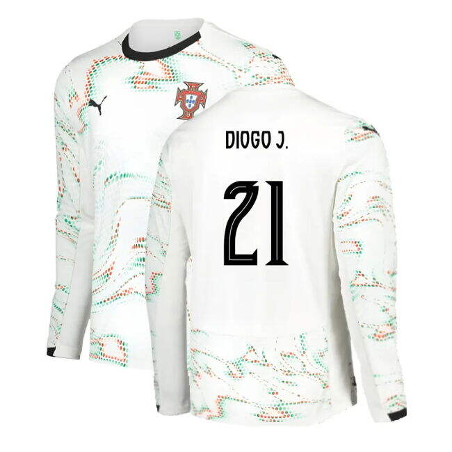 2025-2026 Portugal Long Sleeve Away Shirt (Diogo J. 21)