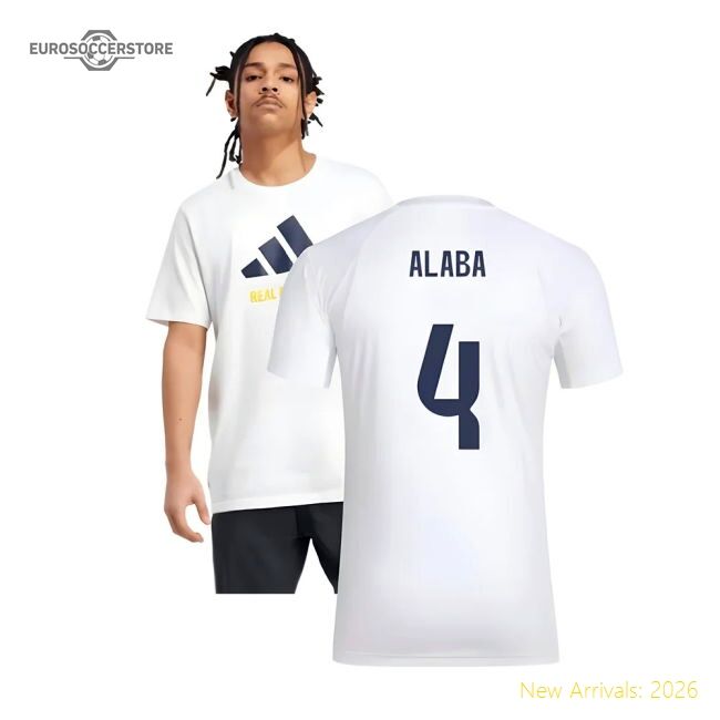2025-2026 Real Madrid Seasonal Graphic Tee (white) (alaba 4)