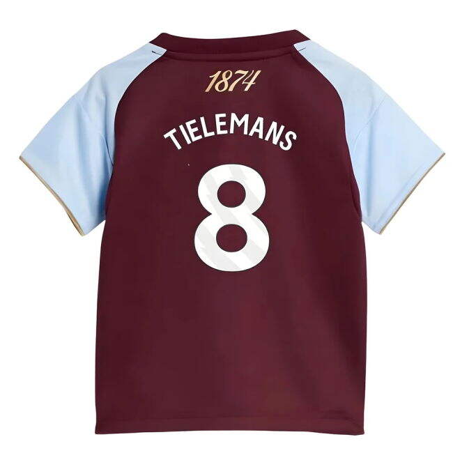2025-20 Aston Villa Home Football Shirt Tielemans Name Number L M S