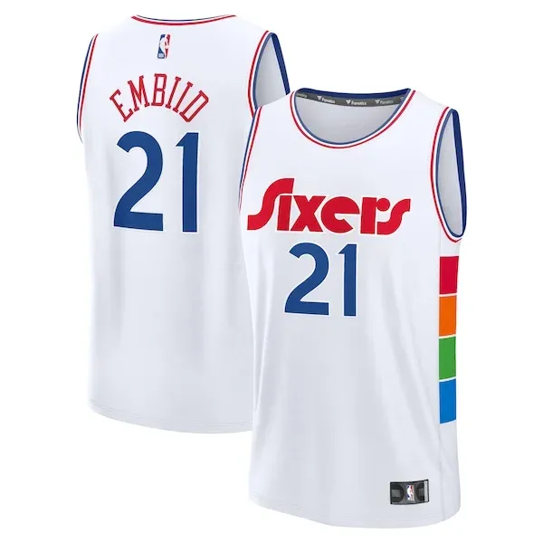 Joel Embiid PHI Fast Break Jersey - high-quality team-jersey - White