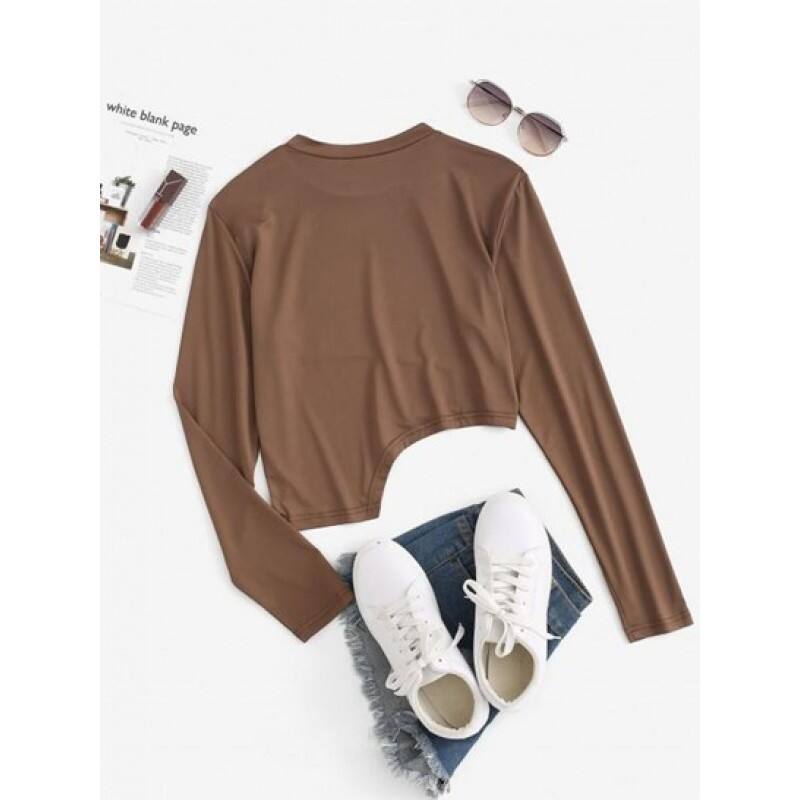 Asymmetrical Long Sleeve Jersey Tee AN7637