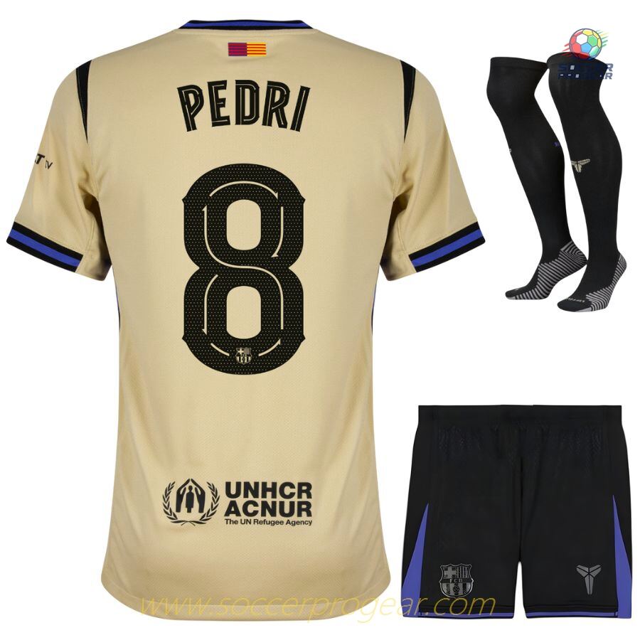 Barca Away Kids Edition Jersey Set Team Jersey 2025-26 Edition Pedri