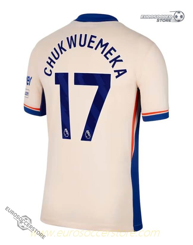 Chelsea 24-25 Away Jersey with Chukwuemeka's Name and Number 17
