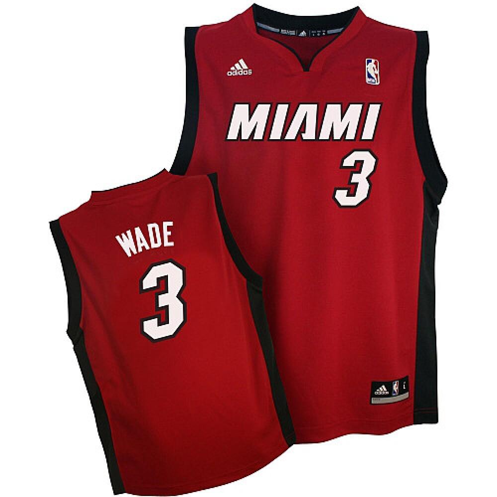 Fan Favorite Contemporary Men's Heat #3 Dwyane Red Basketball Jersey