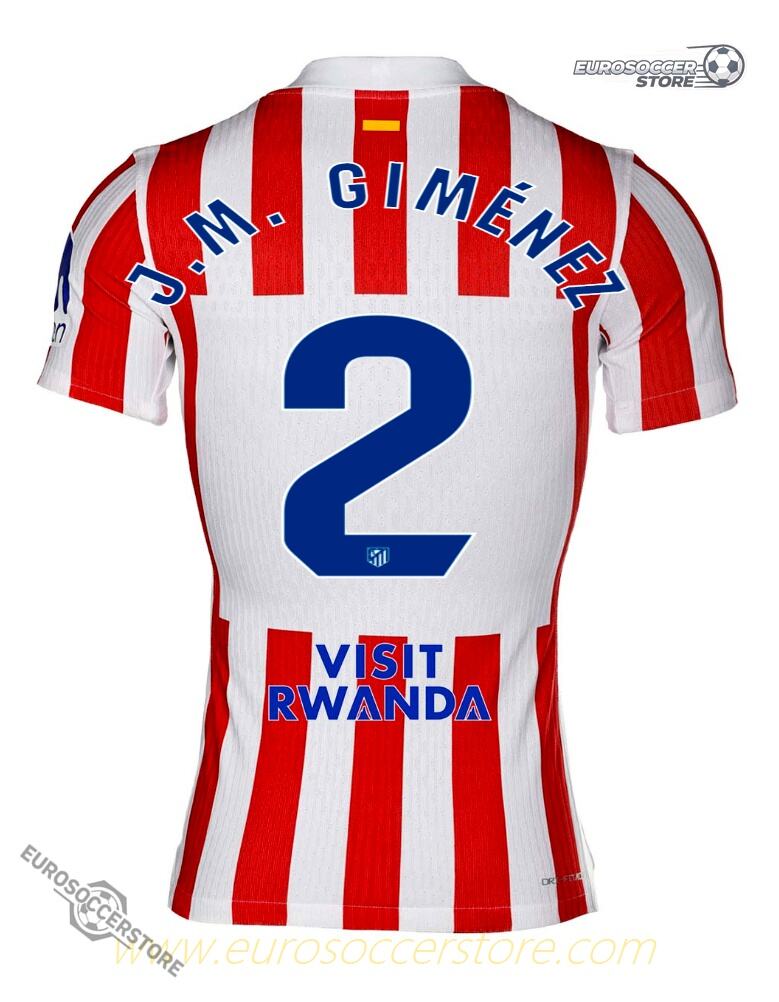 Atletico Madrid 25-26 Home Jersey No. 2 J.M. GIMÉNEZ