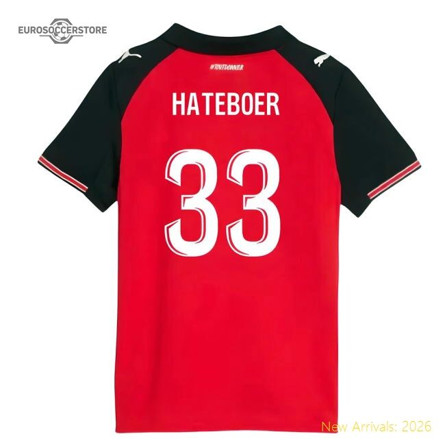 Official 2025-2026 Stade Rennais Home Shirt (Kids) (Hateboer 33)