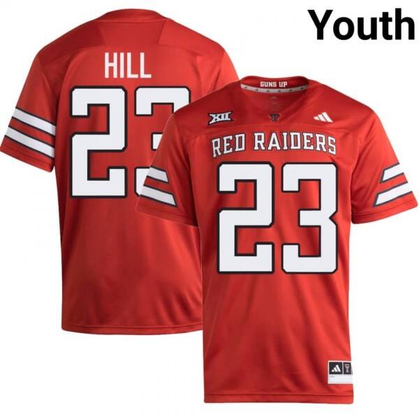 Youth Texas Tech Red Raiders Adam Hill #23 Ncaa Red Performance