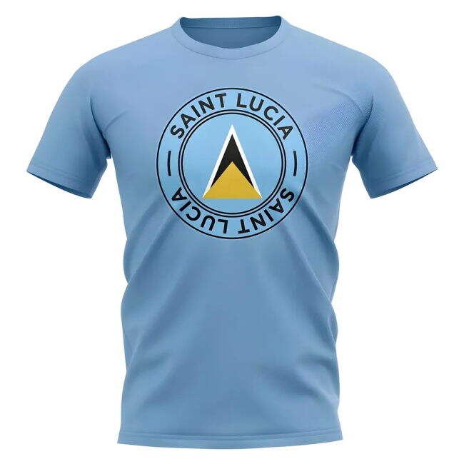Saint Lucia Football Badge T-Shirt (Sky)