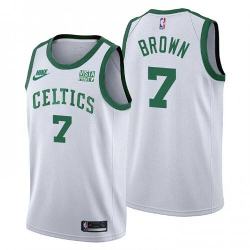 Boston Boston Celtics #7 Jaylen Brown Womens Nike Releases Classic Edition NBA 75th Anniversary Jersey White Womens