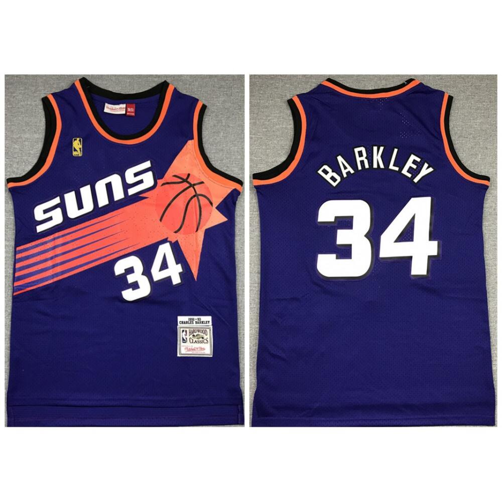 Elite Men's Phoenix Suns #34 Charles Purple Basketball Jersey