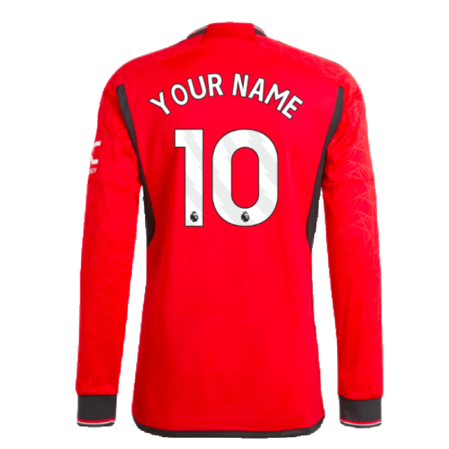2023-2024 Man Utd Long Sleeve Home Shirt (Your Name) - fan gear