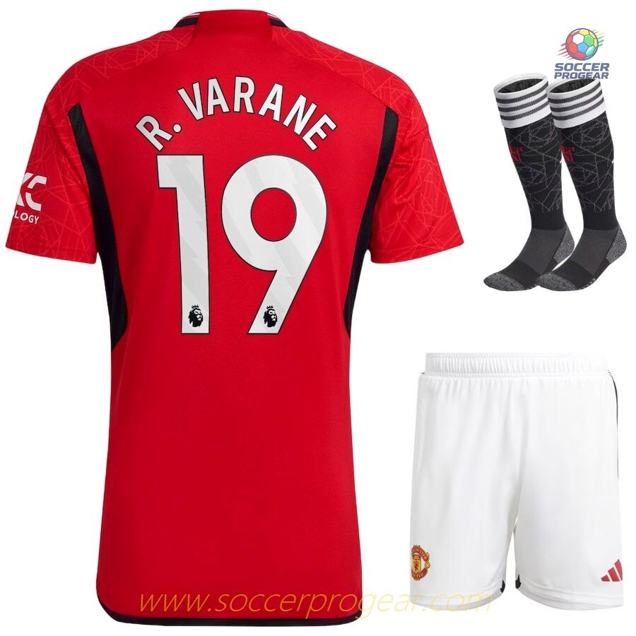 2023-24 VARANE MANCHESTER UNITED Match Quality HOME CHILDREN'S KIT JERSEY
