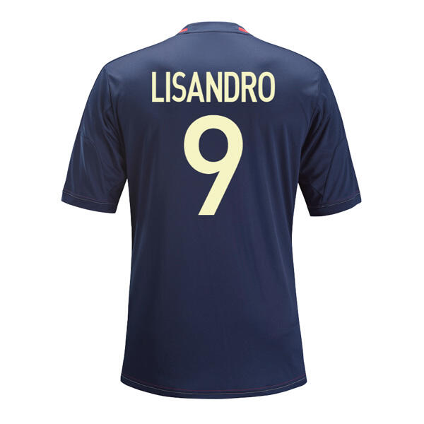 13-14 Olympique Lyonnais 9 Lisandro Away Black Jersey Shirt -