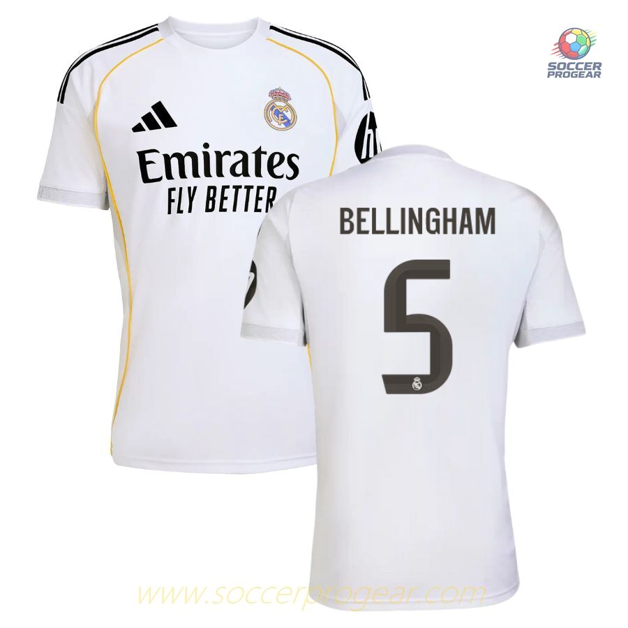 Real Madrid Home Team Football Jersey 2025/26 Collection Bellingham