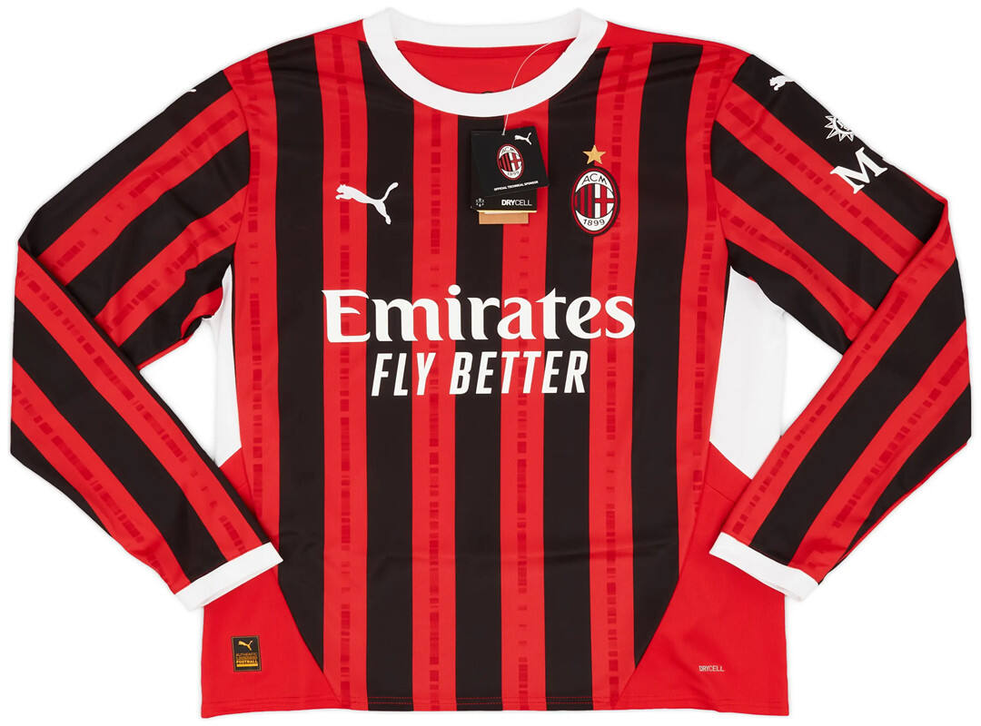 Moisture Wicking AC Milan 2425 Home Shirt RAFALEAO 10 - Long Sleeve