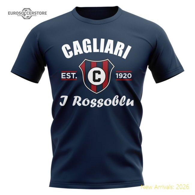 Cagliari Established Football Casual Tee (navy) - Official Design