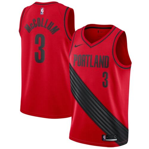 Nike Portland Trail Blazers #3 C.J. McCollum Red Statement Edition NBA Swingman Jersey Mens