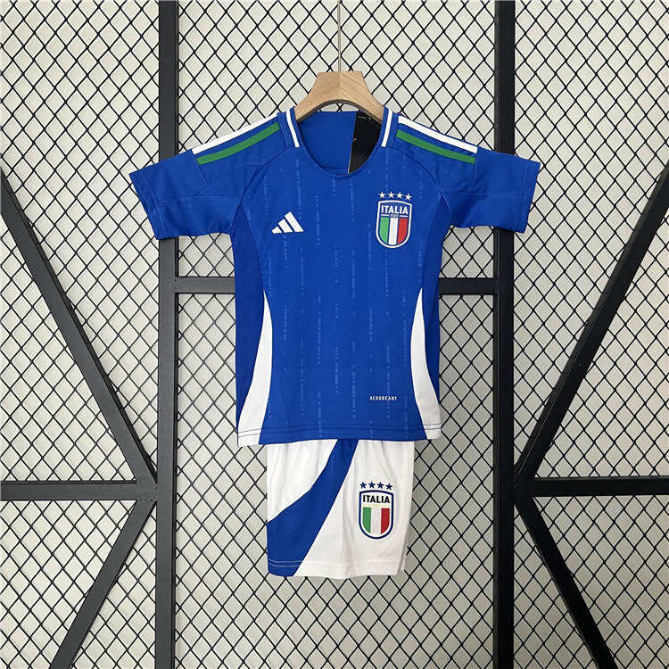 Kids Italy UEFA Euro 2024 Home Kit ShirtShorts - Official Replica