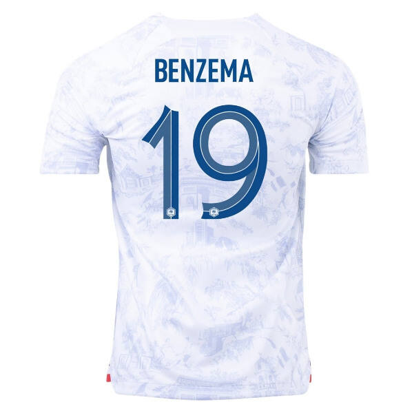 World Cup 2022 France Away benzema Soccer Jersey Football Shirt -