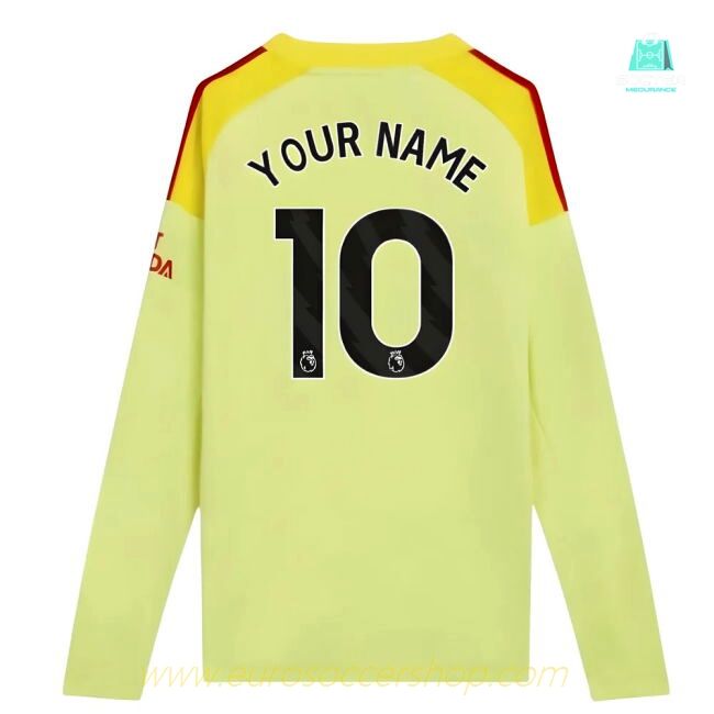 2025-2026 Arsenal Home Goalkeeper Shirt (Yellow) - Kids (Your Name)