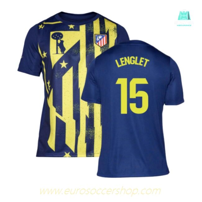 2025-2026 Atletico Madrid Pre-Match Shirt (Blue-Yellow) (Lenglet 15)