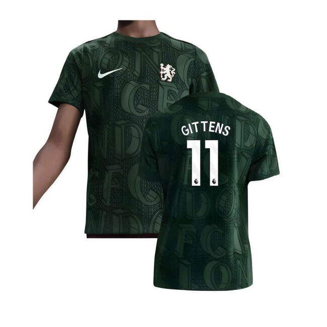 2025-2026 Chelsea Pre Match Shirt (Green) - Kids (Gittens 11)