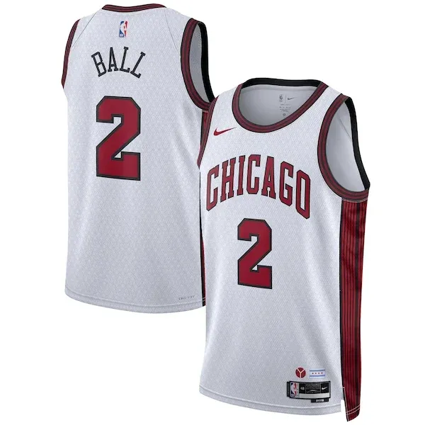 Lonzo Ball CHI Premium Basketball Jersey - White - Licensed Product