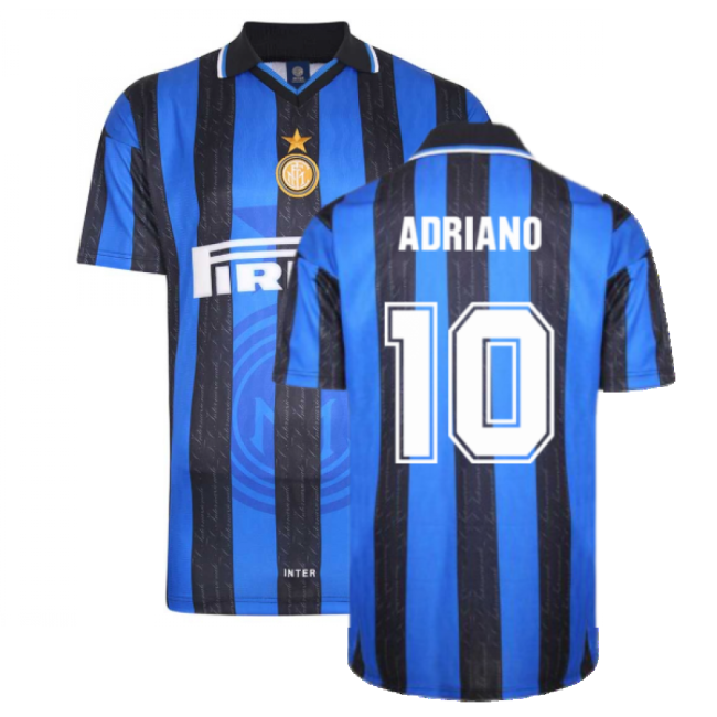 Inter Inter Milan Score Draw Home Shirt Adriano #10 Pro Series Die...