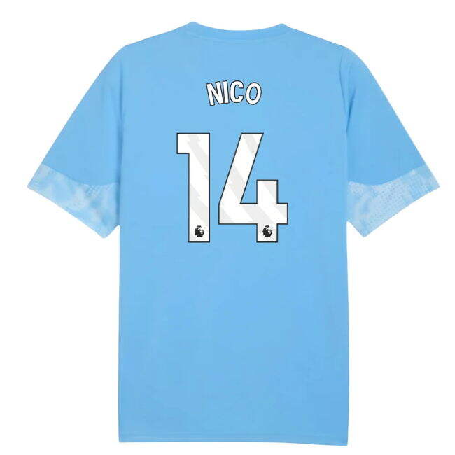 2025-20 Man City Authentic Training Football Shirt Nico 14 L M S