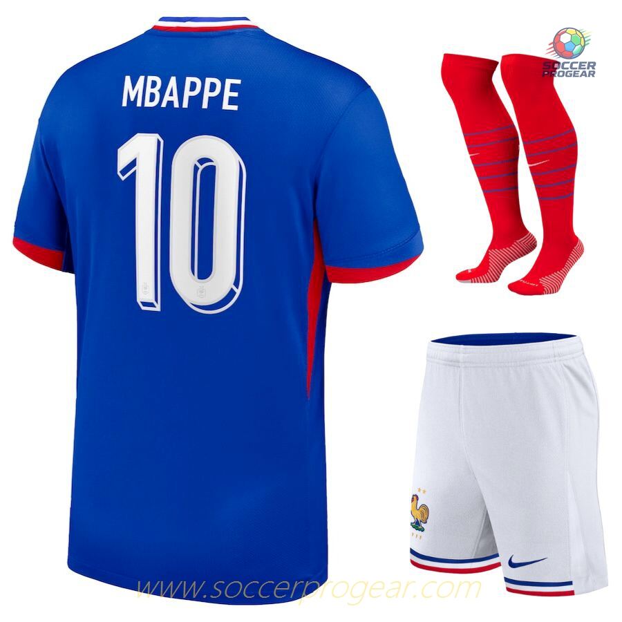 France Team 2024-25 Edition Mbappe Children Jersey Set Soccer Shirt