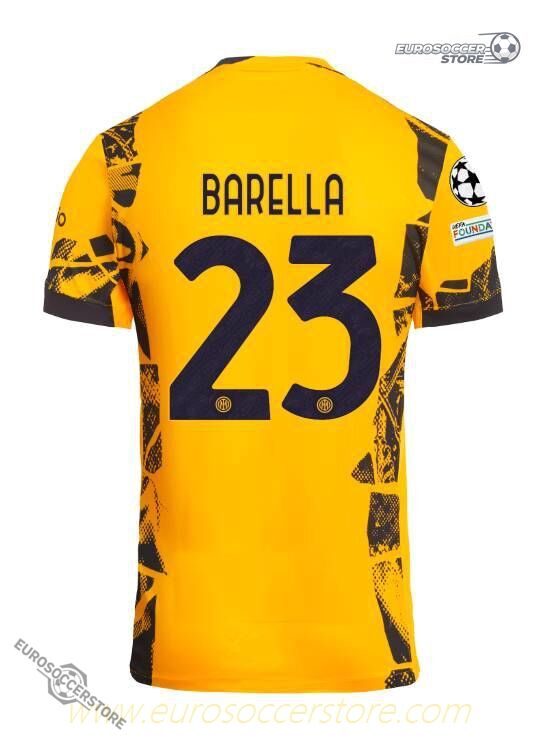 Inter Milan 2024-25 Champions League Final BARELLA Number 23 Jersey