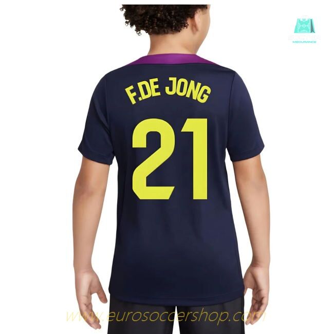 2025-2026 Barcelona Strike Training Shirt (Purple) - Kids (F.De Jong 21)