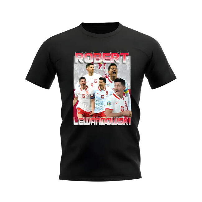 Robert Lewandowski Poland Bootleg T-Shirt (Black)