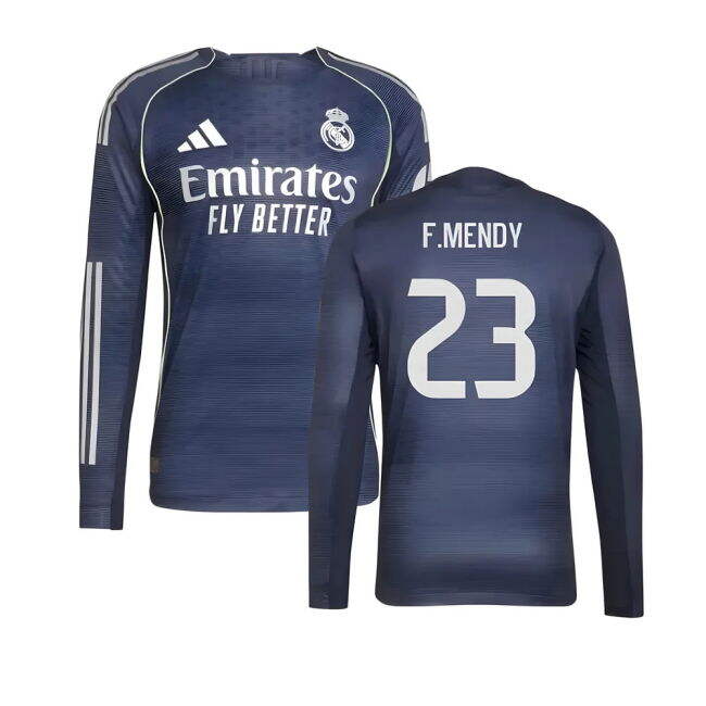 2025-2026 Real Madrid Authentic Long Sleeve Away Shirt for (Adult
