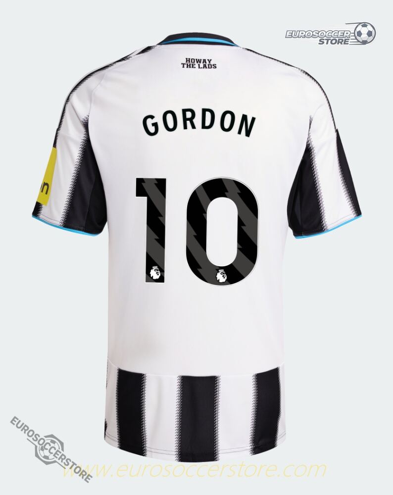 Newcastle United 25-26 Season Home Jersey with GORDON 10 Printing