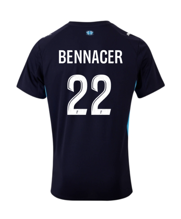 Away Jersey of Marseille for the 25-26 season, featuring BENNACER with the number 22.